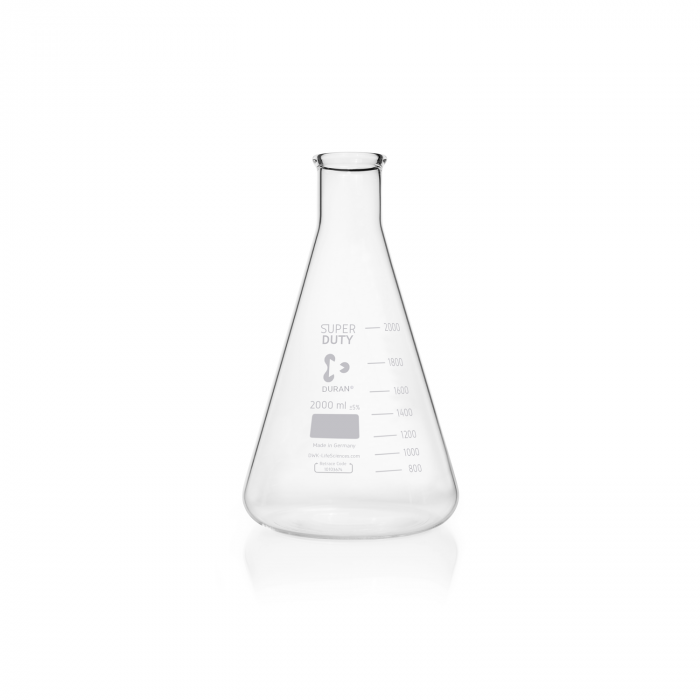 DURAN® SUPER DUTY Erlenmeyer烧瓶，窄口，2000 mL