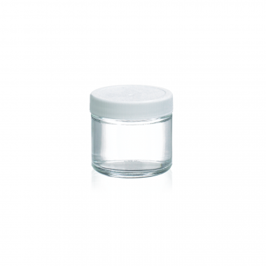 WHEATON® 透明直口瓶，白色聚丙烯盖，聚乙烯内衬，144盒装，2盎司