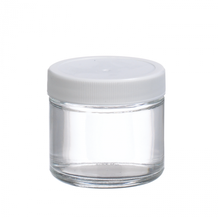 WHEATON® 透明直口瓶，白色聚丙烯盖，聚乙烯内衬，24盒装，2盎司
