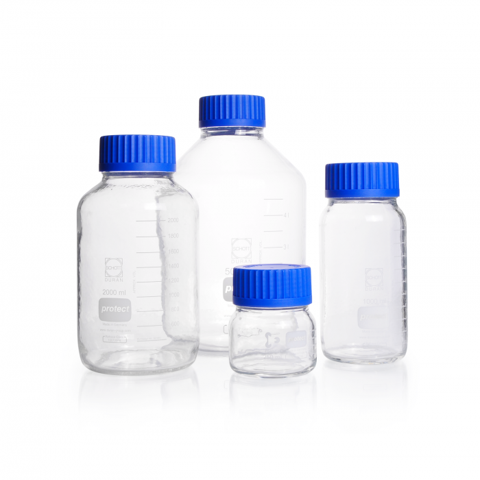 DURAN® GLS 80® 挡板式广口实验室瓶，透明