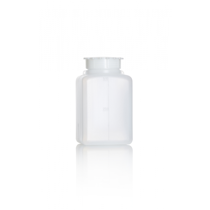 AZLON® 瓶，方形，带刻度，旋塞盖，高密度聚乙烯，500 毫升