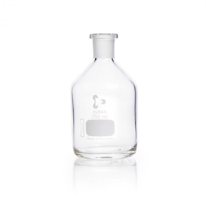 DURAN® 透明窄颈试剂瓶，ST 19/26 标准磨口颈，无塞子，250ml