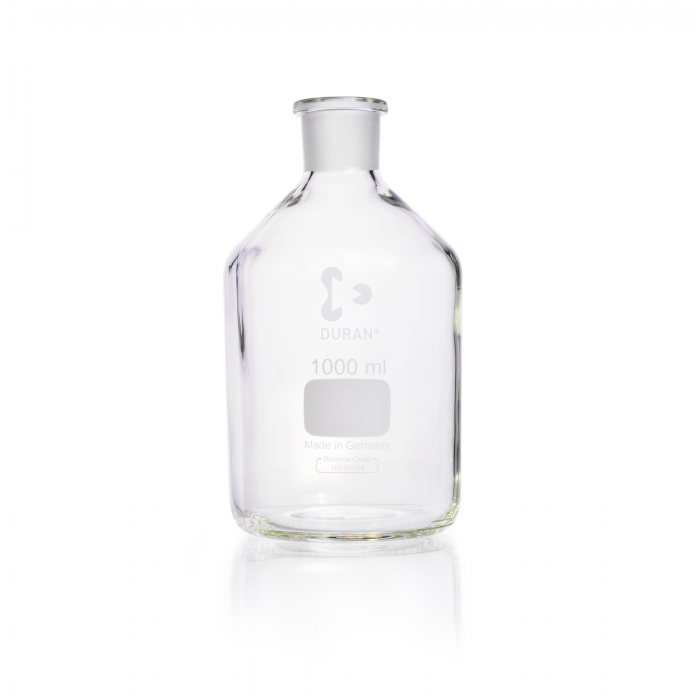 DURAN® 透明窄颈试剂瓶，ST 29/32 标准磨口颈，无塞子，1000ml
