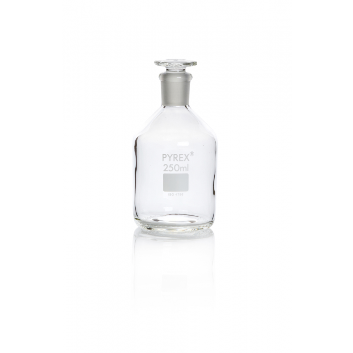 PYREX®试剂瓶，窄口瓶塞，透明 250 mL