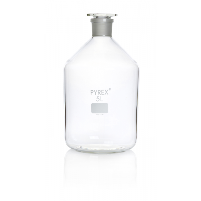 PYREX®试剂瓶，窄口瓶塞，透明 5000 mL