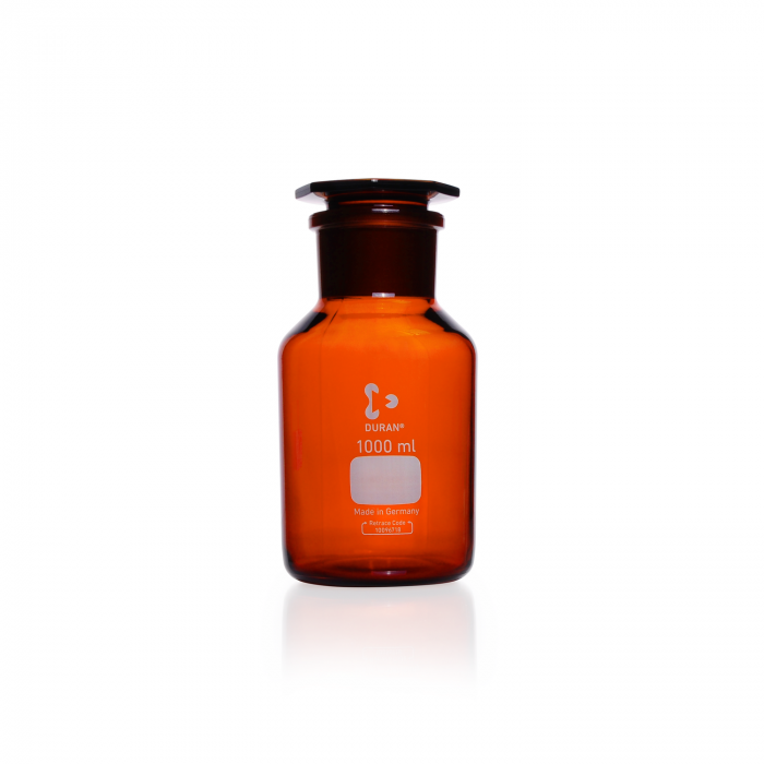 DURAN® 宽颈试剂瓶，棕色，ST 29/22标准磨口，带玻璃塞，100ml