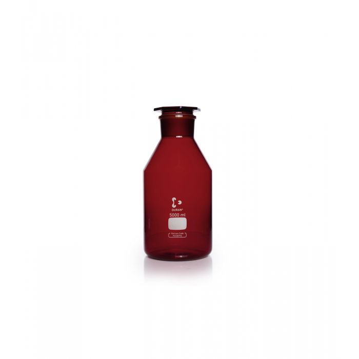 DURAN® 宽颈试剂瓶，棕色，ST 85/55标准磨口，带玻璃塞，5000ml