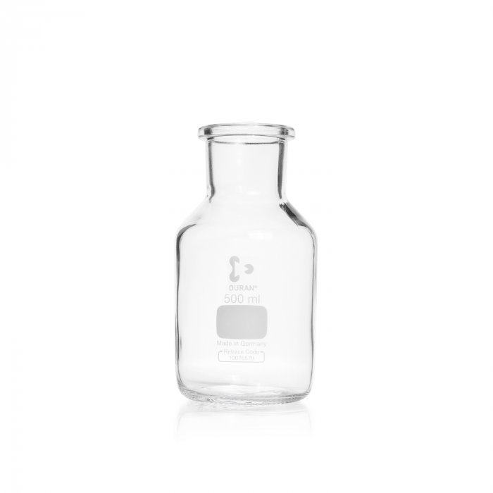 DURAN® 微生物瓶, 宽颈, 未磨砂处理, 带打印区, 500ml