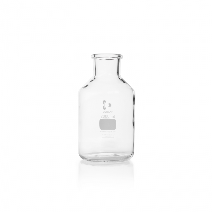 DURAN® 微生物瓶, 宽颈, 未磨砂处理, 带打印区, 2000ml