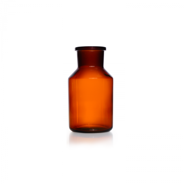 棕色钠钙玻璃宽颈试剂瓶，ST 60/46 地接颈，不带瓶塞，1000 mL