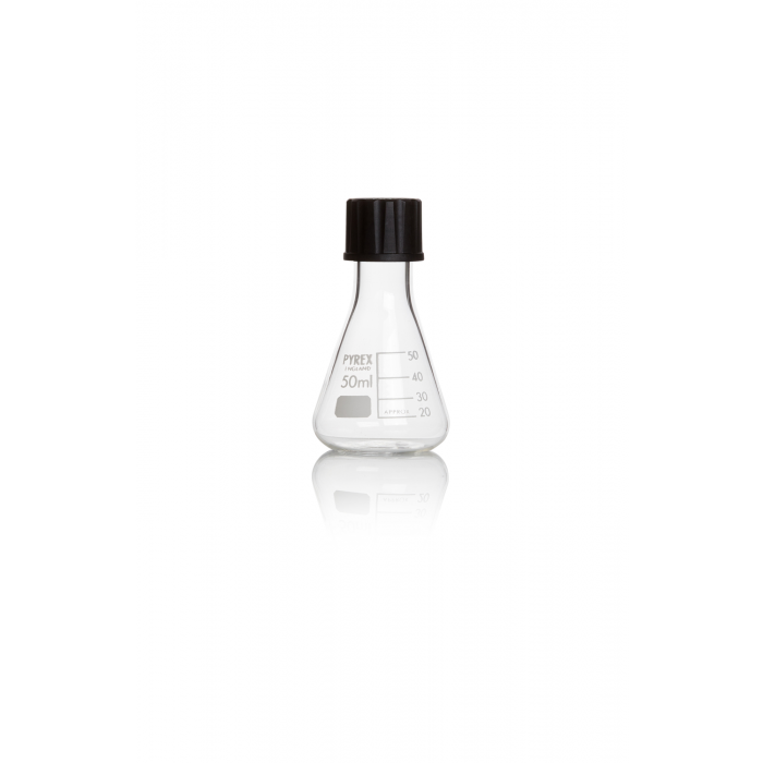 PYREX®烧瓶，锥形，螺旋盖 50 mL