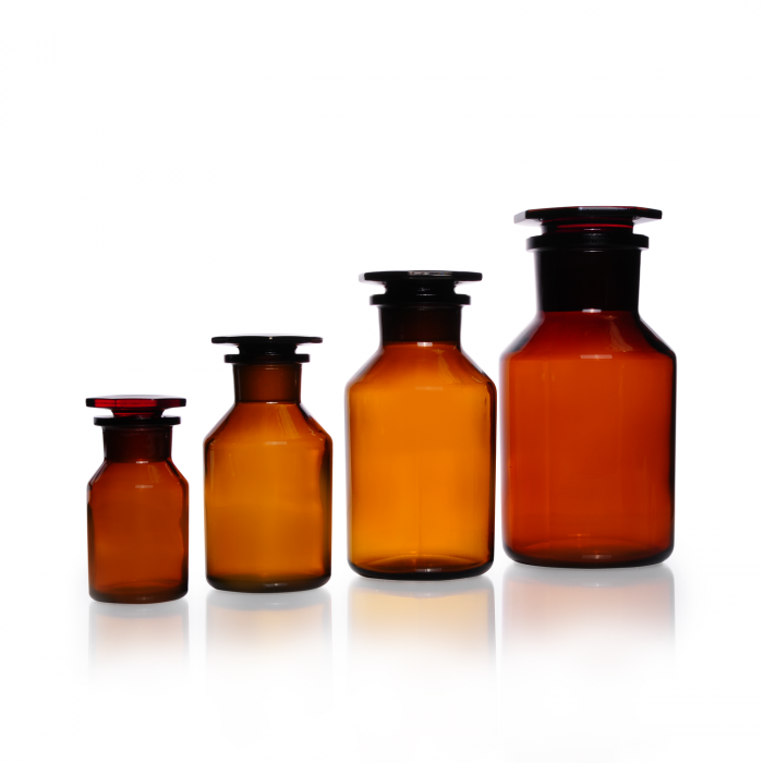 DWK 试剂瓶，宽颈，钠钙玻璃，棕色