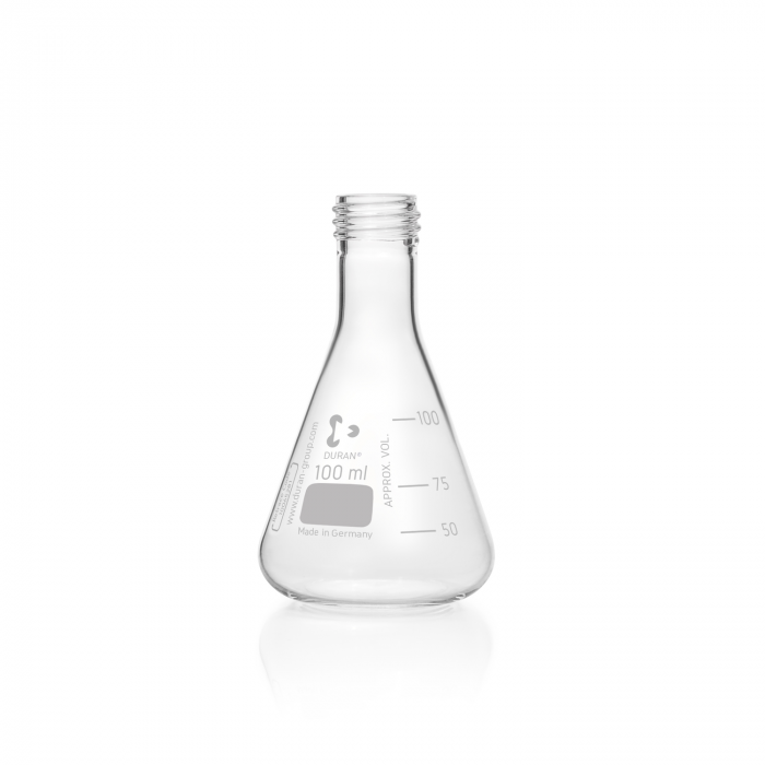 DURAN® 埃伦迈耶烧瓶，带 DIN 螺纹，无盖，100 mL