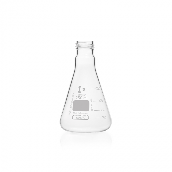 DURAN® 埃伦迈耶烧瓶，带 DIN 螺纹，无盖，250 mL