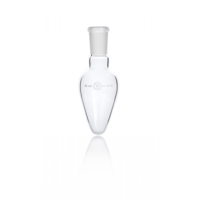 QUICKFIT® 梨形烧瓶，单颈，接地插口 NS 14/23, 25mL
