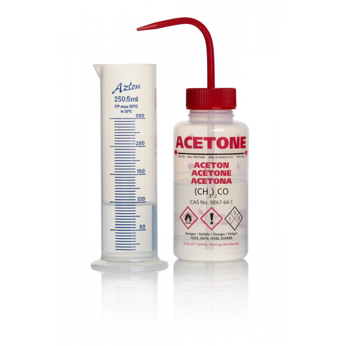 AZLON® 洗瓶，宽口，多语言，安全排气，LDPE