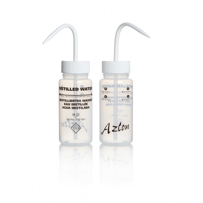 AZLON® 冲洗瓶，不通气，250 毫升蒸馏水，1 区