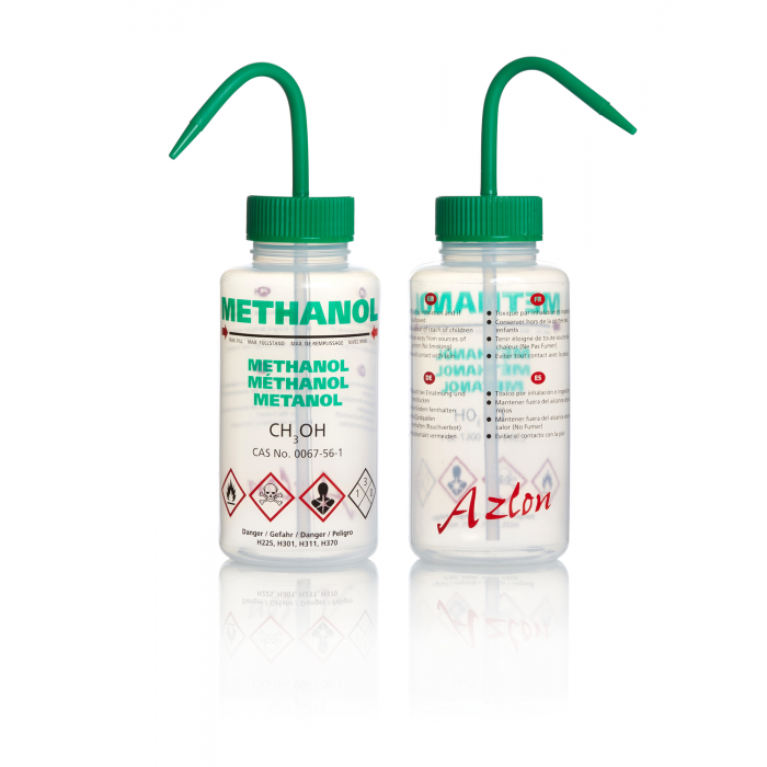 AZLON® 冲洗瓶，不通气，500 毫升甲醇，1 区