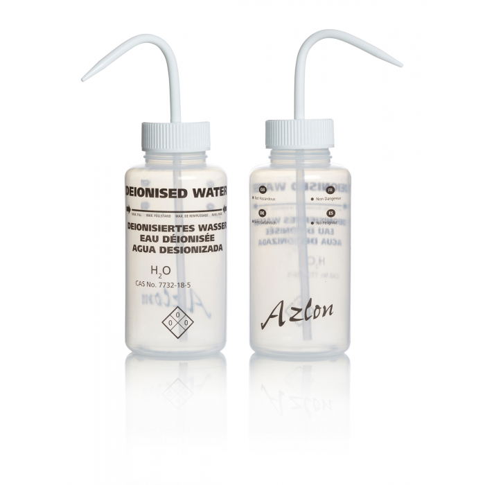 AZLON® 冲洗瓶，不通气，500 毫升去离子水，1 区