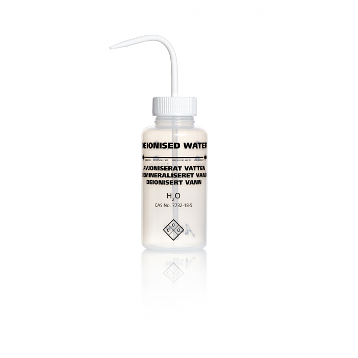 AZLON®清洗瓶，不通气，500 毫升去离子水，2 区