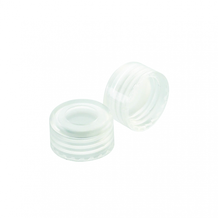 WHEATON® 9 mm ABC 螺旋盖，带红色 PTFE / 白色硅胶内衬，天然 PP