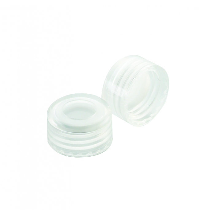 WHEATON® 9 mm ABC 螺旋盖，带红色 PTFE / 白色硅胶 / 红色 PTFE 内衬，天然 PP