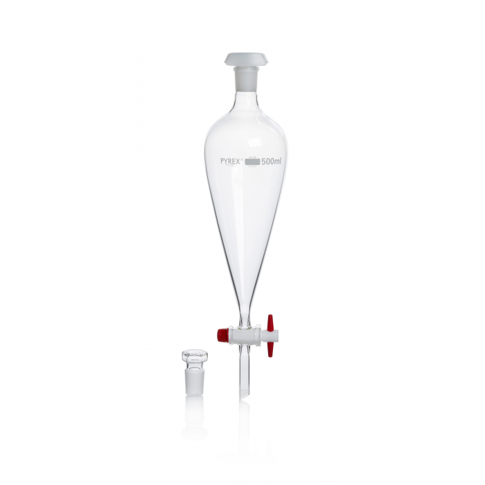 PYREX®分离漏斗，梨形，带PTFE止塞键，100mL