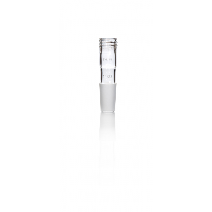 SVL® 适配器，锥形/螺纹，带 SVL® 15 螺纹和 NS 14/23 接地插座