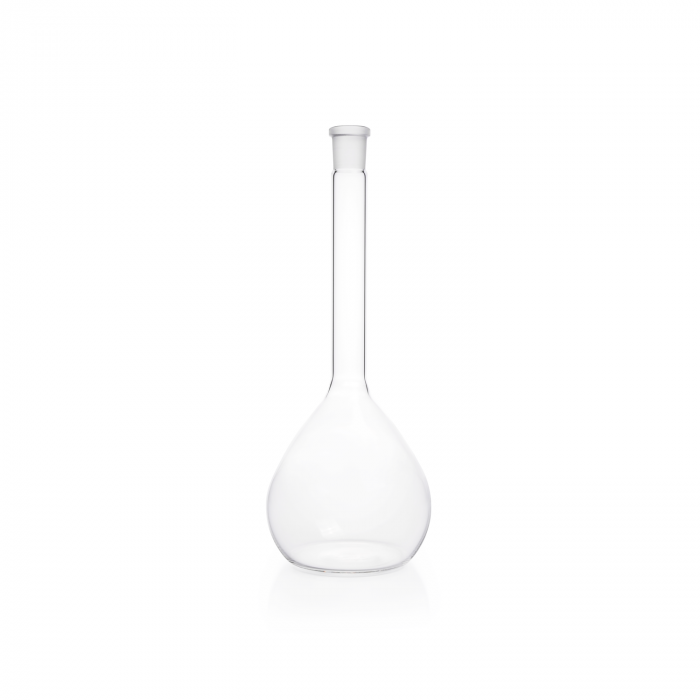 DURAN® 容量瓶，带塞床，无刻度标记，适用于 DIN EN ISO 1042, NS 19/26, 500 mL
