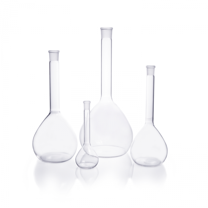 DURAN® 容量瓶，带塞床，无刻度标记，适用于 DIN EN ISO 1042, NS 29/32, 2000 mL