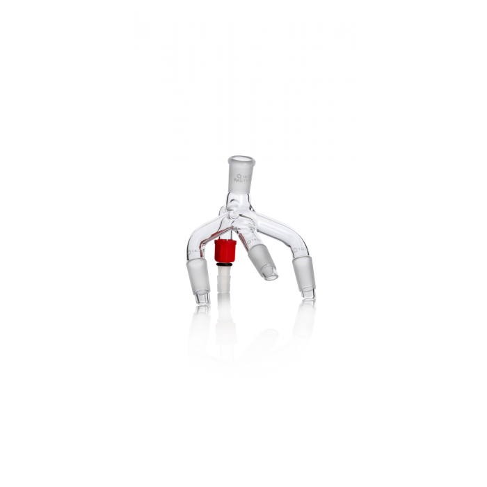 QUICKFIT® 适配器，接收器，真空，三瓶接头，接地接头 NS 14/23