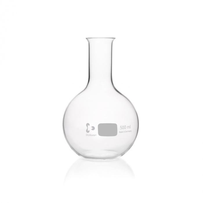 DURAN® 平底烧瓶，窄颈，带珠边，500 mL