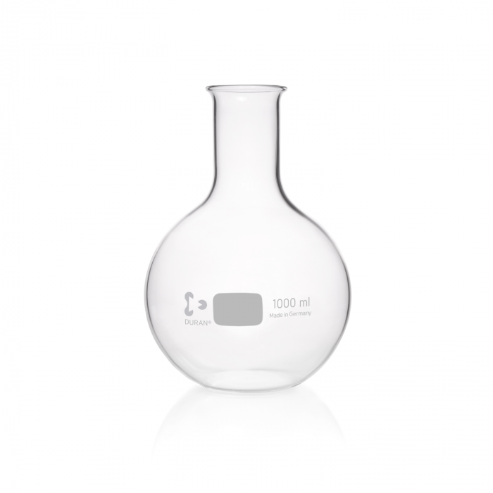 DURAN® 平底烧瓶，窄颈，带珠边，1000 mL