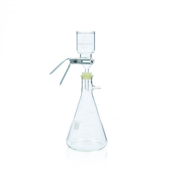 WHEATON® 47 毫米过滤组件，带 8 号塞和聚四氟乙烯面支撑底座及漏斗，1000 mL