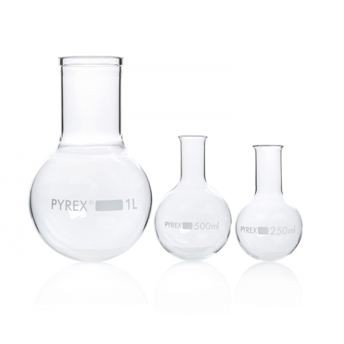 PYREX®烧瓶，沸腾，圆底，窄口