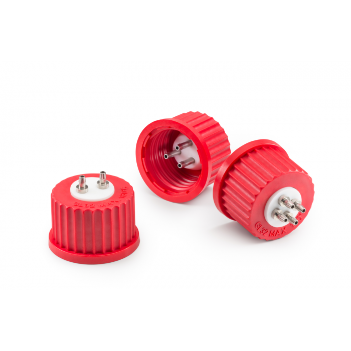 DURAN® GL 32 多孔连接器螺帽，PBT，红色