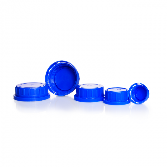DWK 防篡改螺旋盖，广口，PP，蓝色，适用于碱石灰螺旋盖瓶