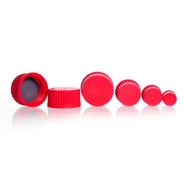 DURAN® 高温螺旋盖和浇注环（PBT、ETFE、红色）