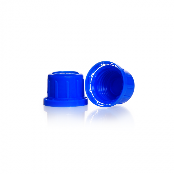 DWK 防篡改螺旋盖，窄口，PP，蓝色，适用于碱石灰螺旋盖瓶