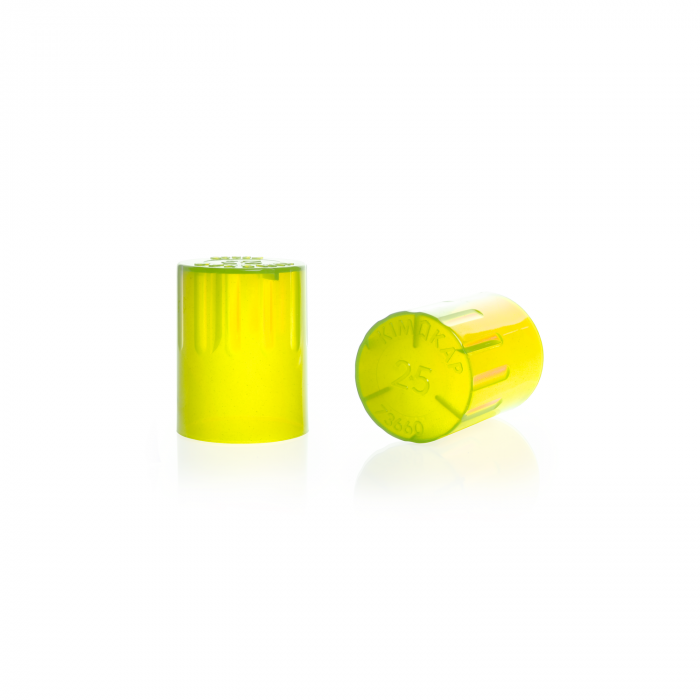 KIMBLE® KIM-KAP™ 聚丙烯帽，黄色，适合 25 mm 管外径