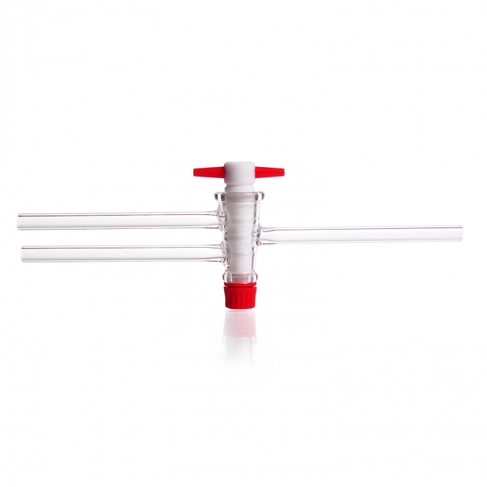 DURAN® 双向旋塞, 双斜孔, 带 PTFE 键