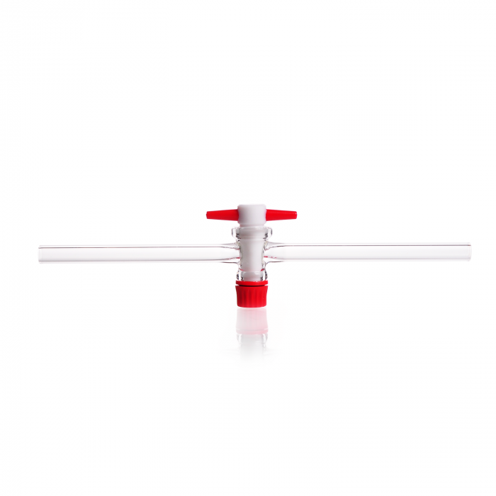 DURAN® 单向旋塞, 锥度 1:5, 抛光, 带 PTFE 钥匙, 孔径 4 mm, NS 18.2