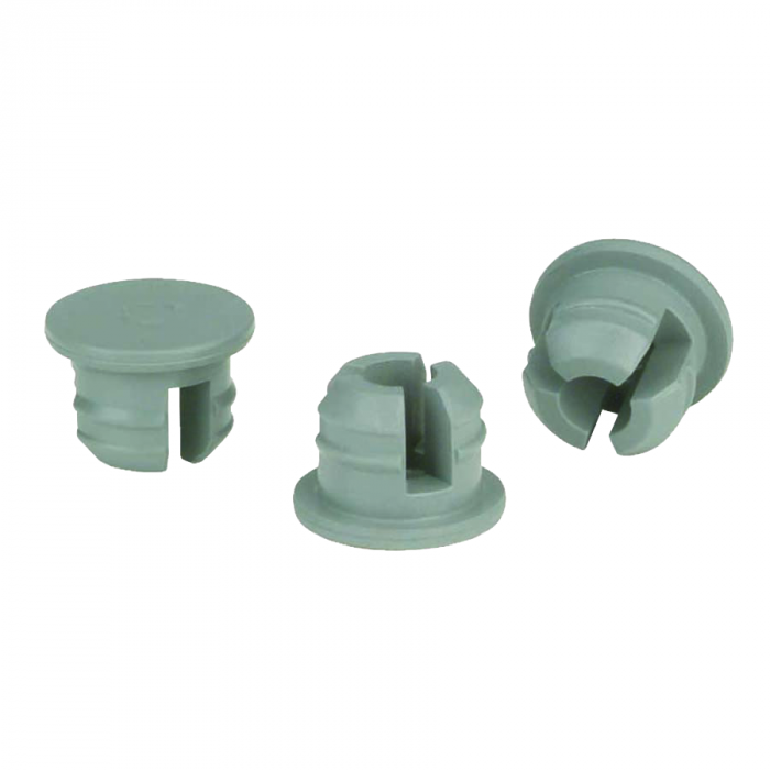 WHEATON®薄型法兰瓶塞，20mm 3腿冻干灰色氯丁基/55