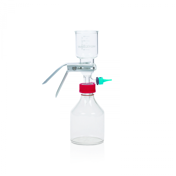 WHEATON® 47mm 过滤组件，带 GL45 螺纹连接和不锈钢支架，1000 mL