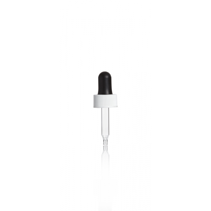 WHEATON® 玻璃滴管组件，白色盖帽，黑色橡胶头，7 mL